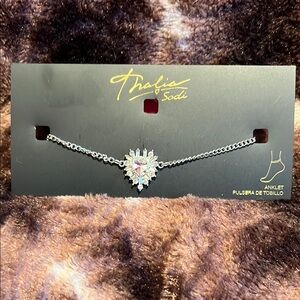 Thalia Sodi Ankle Bracelet with Crystal Heart Pendant